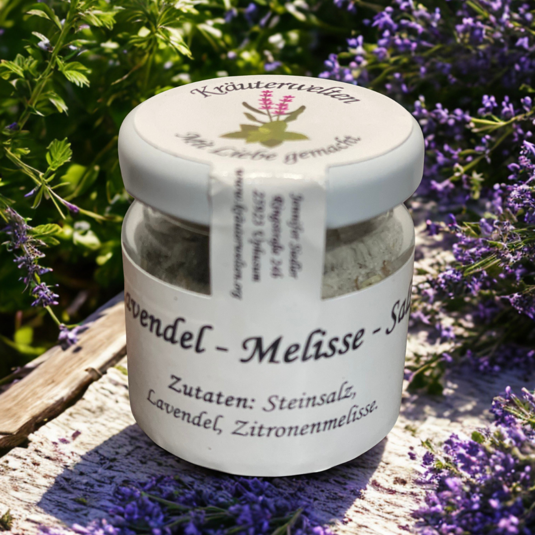 Salz mit Lavendel und Melisse