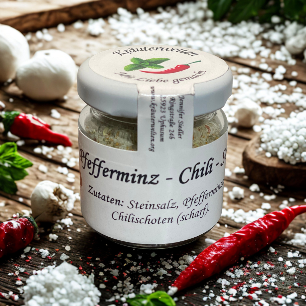 Salz mit Pfefferminze und Chili