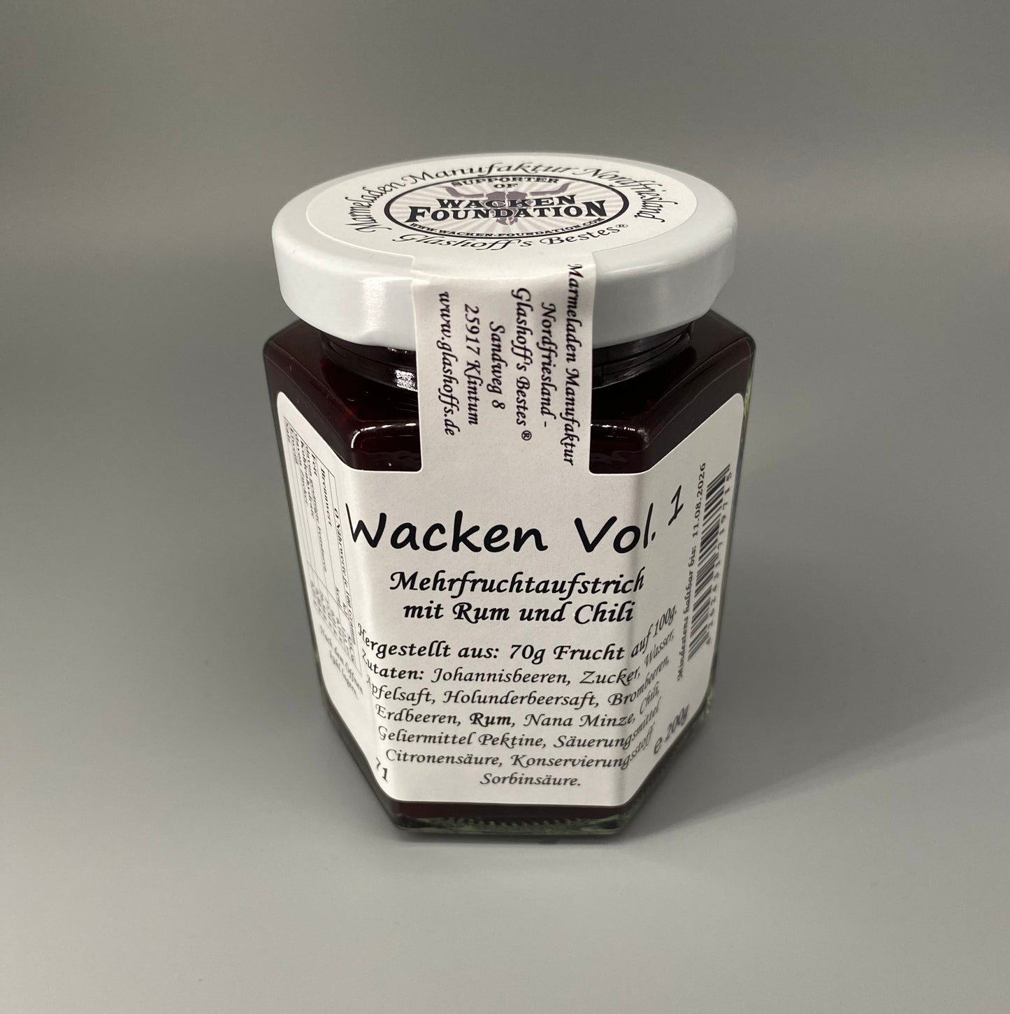Fruchtaufstrich Wacken Vol.1 / Mehrfrucht verfeinert mit Chili und Rum/ 200g