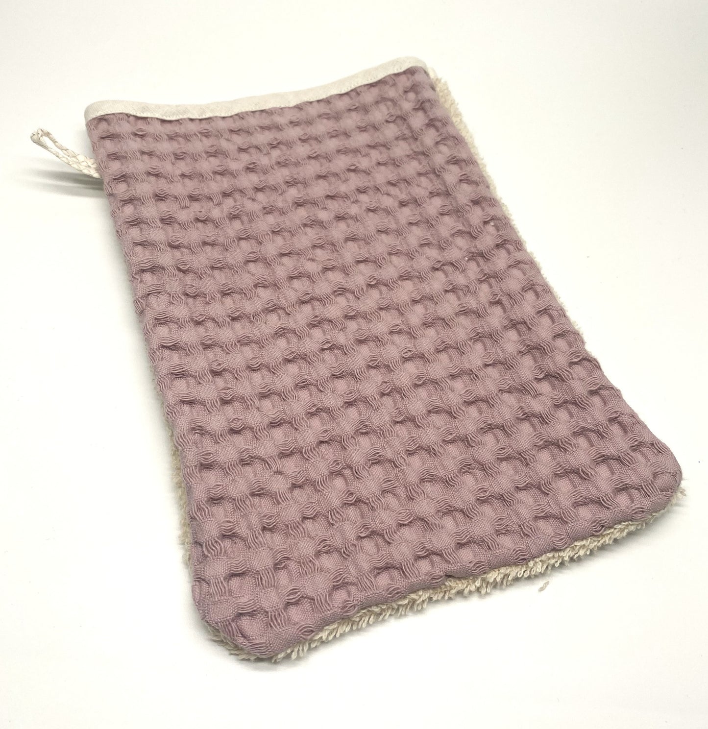 Waschhandschuh aus Frottee & Waffelpique