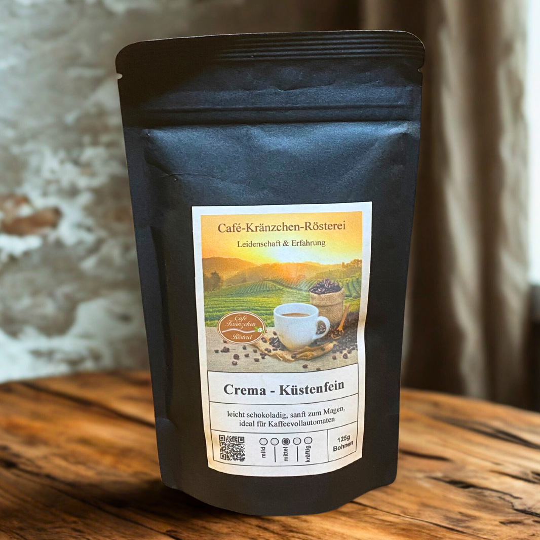 Röstkaffee Crema Küstenfein ganze Bohne