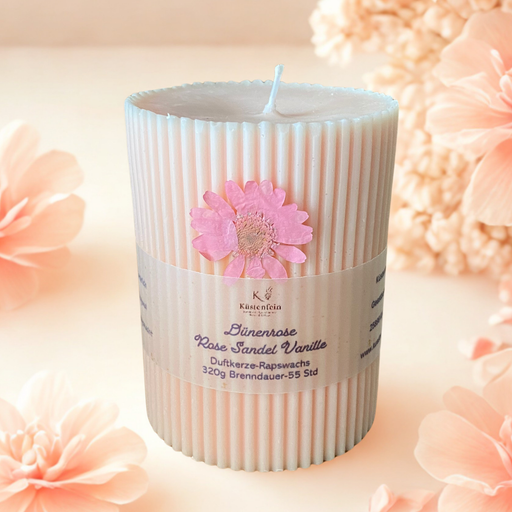 Duft-Stumpenkerze „Dünenrose“