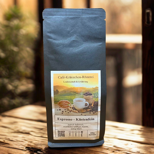 Röstkaffee Espresso Küstenfein ganze Bohne