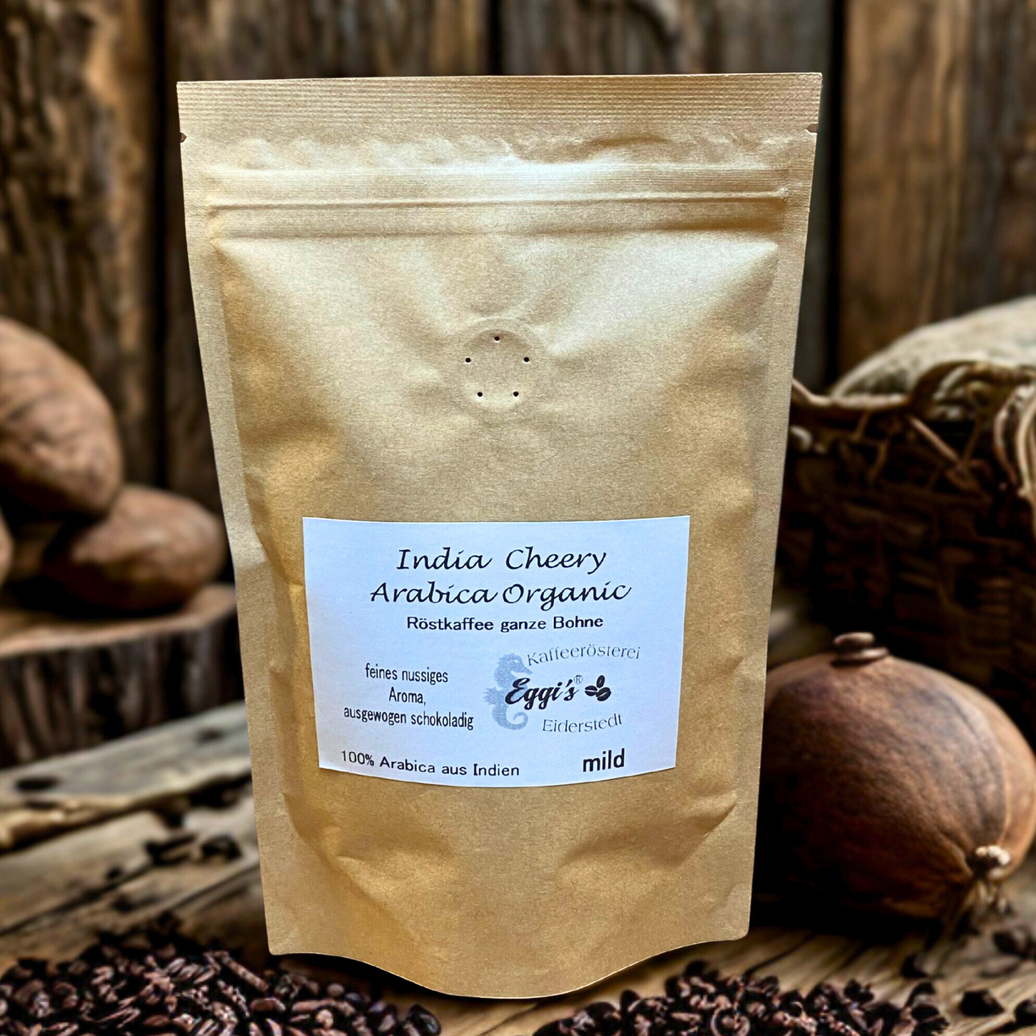 Röstkaffee India Cherry ganze Bohne