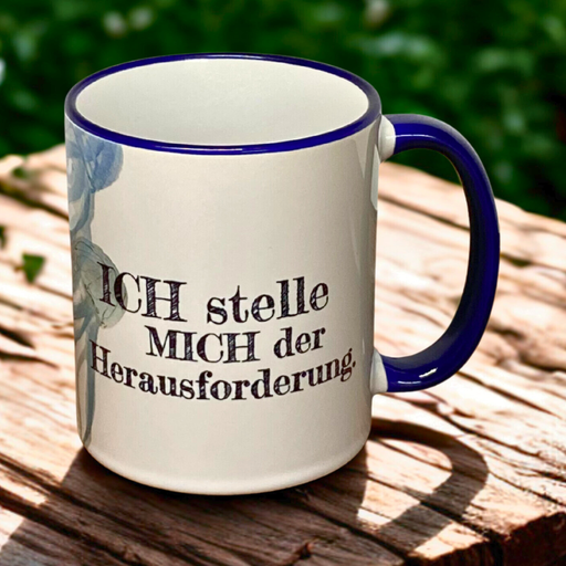 Künstlerischer Keramikbecher – echtes Aquarell