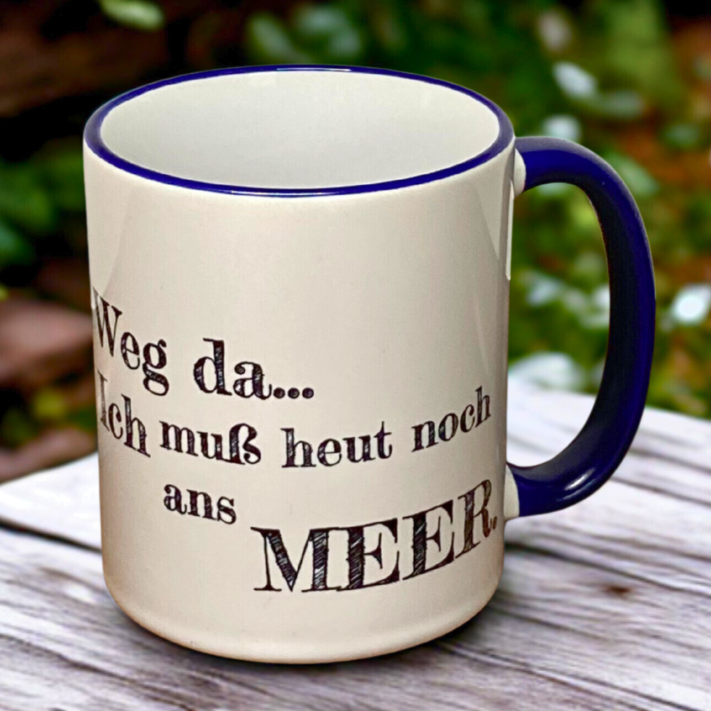 Künstlerischer Keramikbecher – echtes Aquarell