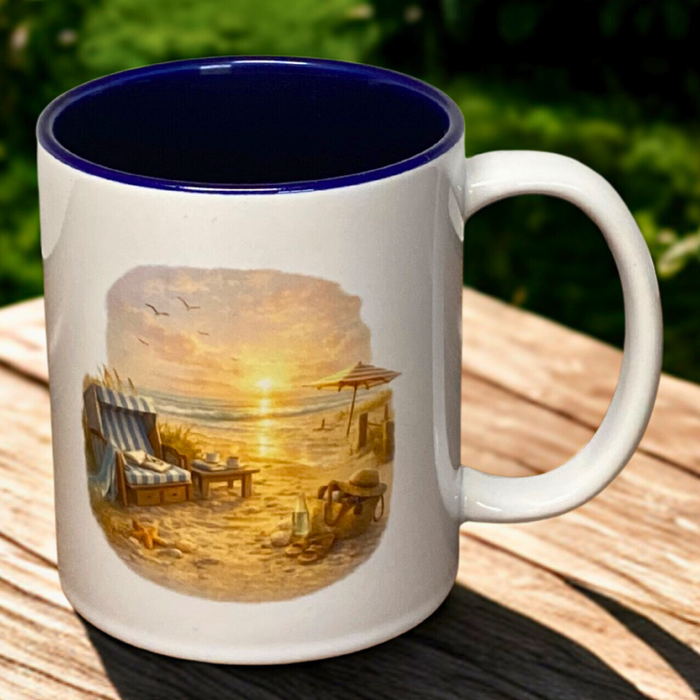 Keramikbecher mit Strand- & Naturmotiven