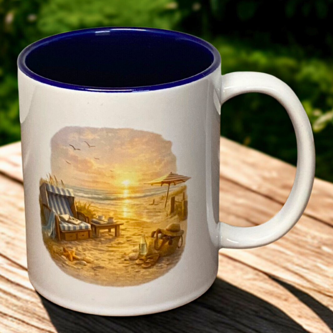 Keramikbecher mit Strand- & Naturmotiven