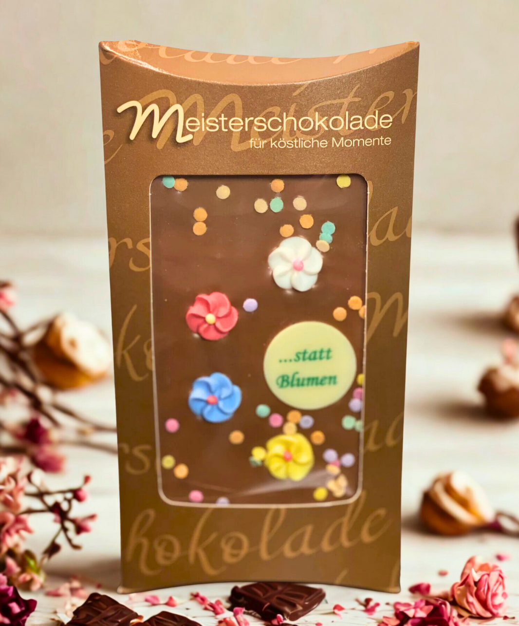 image Zartbitter- oder Vollmilchschokolade  "...statt Blumen"